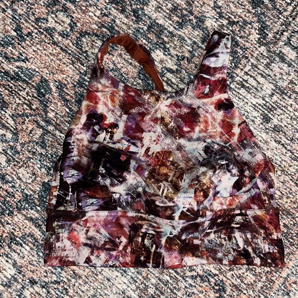 Lululemon Patterned Purple Long Sports Bra